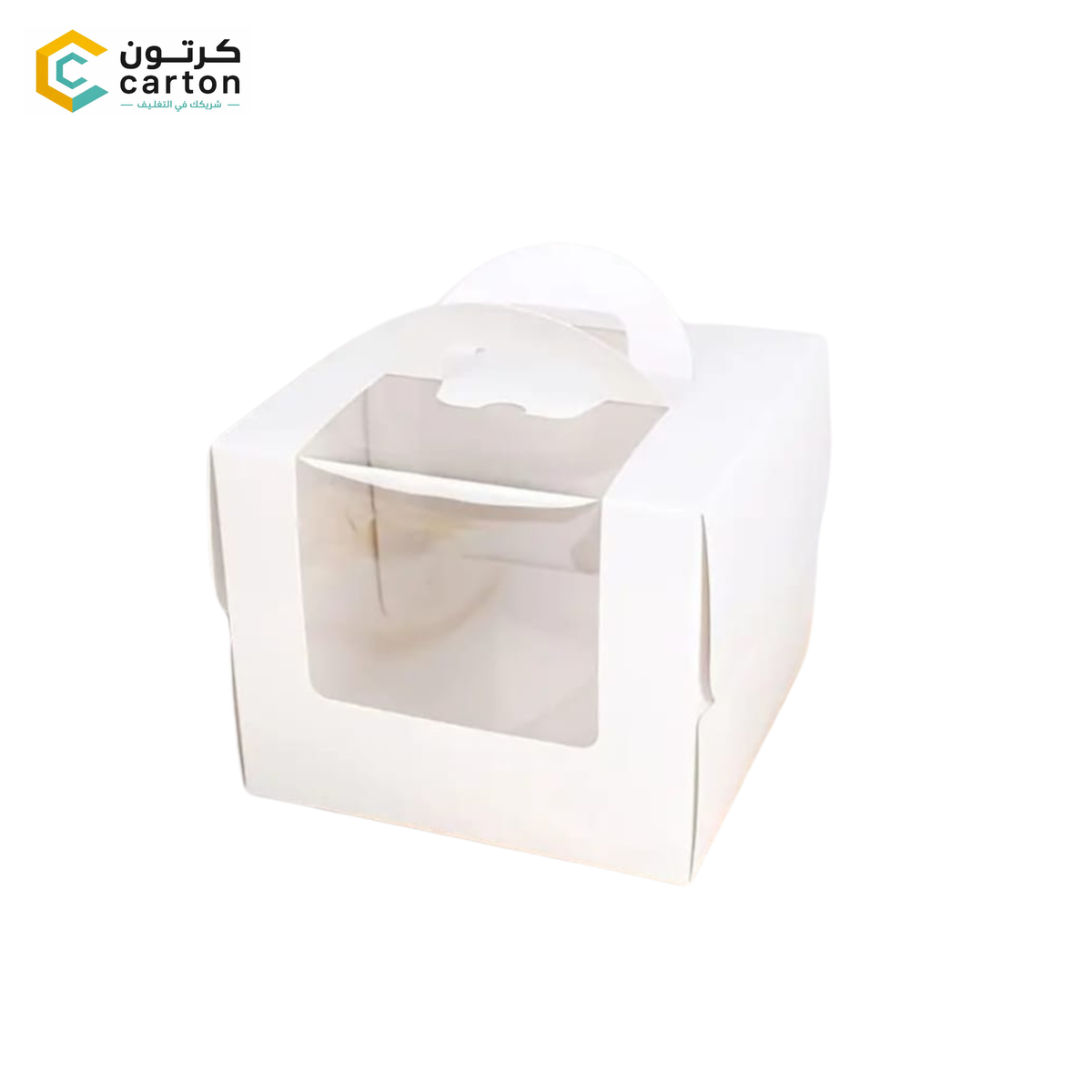 Portable White Pastry & Gift Box (21×21×17 cm) | Display Window Packaging for Cakes, Sweets & Favors