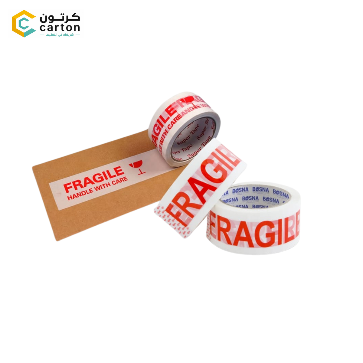 "FRAGILE" Printed Packing Tape | Heavy-Duty Security & Warning Shipping Tape